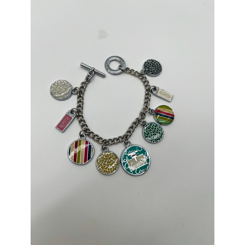 COACH Y2K VINTAGE Charm Bracelet with 9 Pieces, Silver - Picture 9 of 10